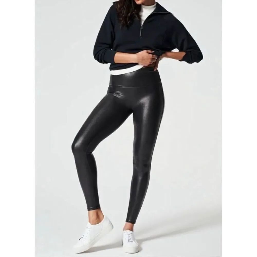 Spanx Faux Leather Leggings | Black in Medium
